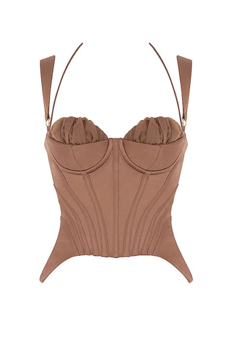 Rent Livia Toffee Peplum Corset House Of CB HURR