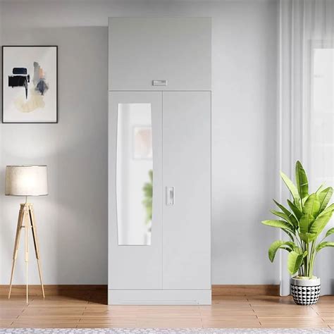 Door With Locker Stainless Steel Almirah Shelves Without Mirror