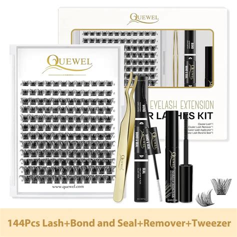 Quewel Diy Lashes Extension Kit 144pcs Lash Clusters With 72h Long