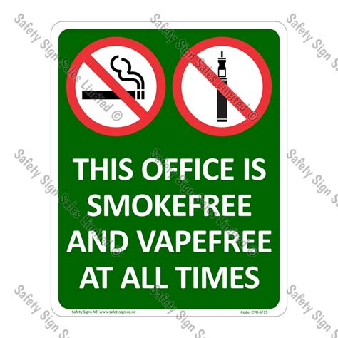 CYO|SF15 - Office Smokefree and Vapefree Sign | Safety Signs NZ