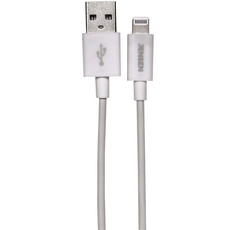 Jensen USB Type-A to Lightning Connector Cable 3-ft - White JUSBA3L1V ...