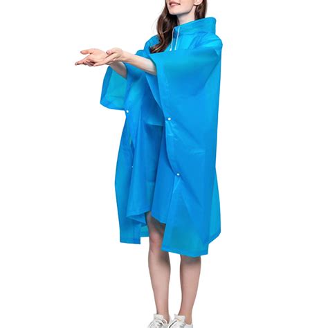 Hmoonory 1 Pack Rain Ponchos For Adults Reusable Raincoats Emergency Heavy Duty Rain Coat With