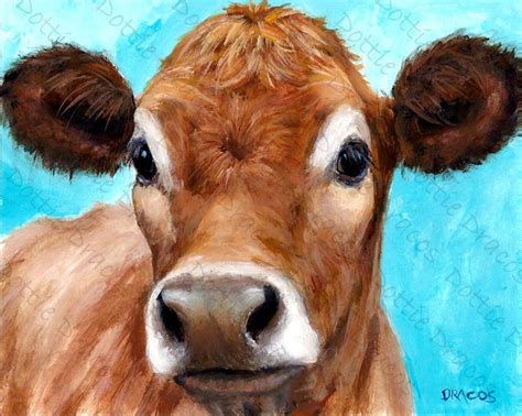 Cows Jersey Cow Jersey Cow Art Print Jersey Dairy Cow Watermark