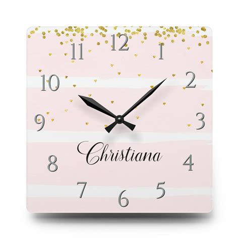 Personalized Pink and White Clock Clock for Girl Teen - Etsy