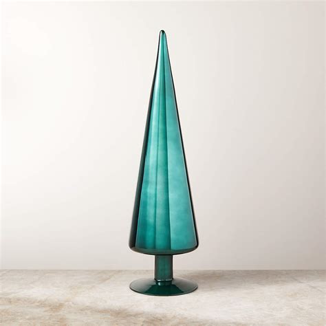 Paz Green Glass Christmas Tree Figure 18 Reviews Cb2