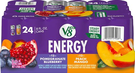 V8 Energy Black Cherry Juice Energy Drink 8 Fl Oz Can 24 Pack Grocery