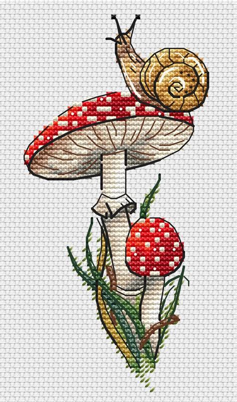 Snail With A Mushroom Pdf Cross Stitch Patterndefault Title