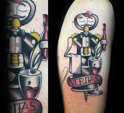 Tatuajes De Vino Copas Botellas Tinto Sacacorchos