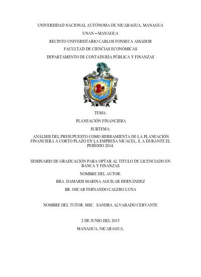 Planeacion Financiera Analisis Del Presupuesto Como Herramienta De La