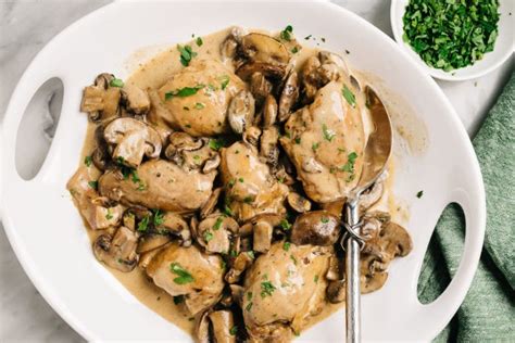 Instant Pot Chicken Thighs | Creamy Mushroom Gravy - The Spicy Apron