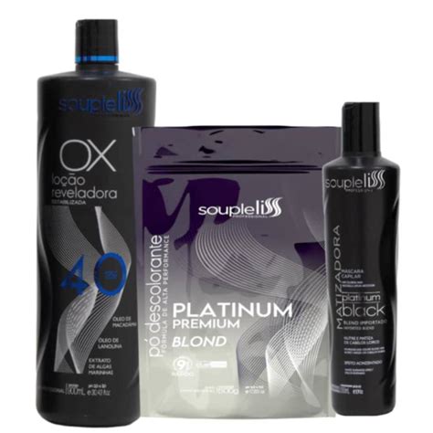 Kit Pó Descolorante Plex Ox 40Vol Loção Reveladora e Máscara