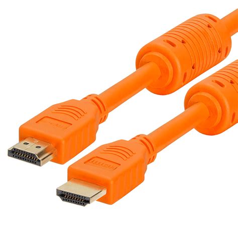 Highspeed 28 Awg Hdmi Cable Cord With Ferrite Core 10 Feet Orange