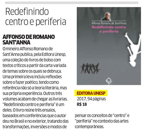 Diário do Nordeste indica obra de Affonso Romano de Sant'Anna