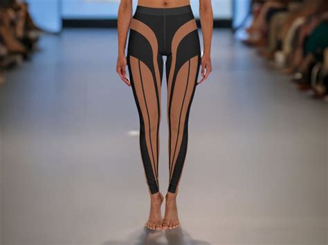 Naked Nude Illusion Leggings Full Coverage Sci Fi Leggings Burning Man Cosplay Pants EDM