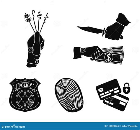 Robbery Attack Fingerprint Police Officer`s Badge Pickpockets Crime