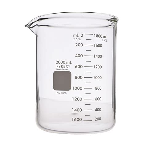 CP00052891 Pyrex Heavy Duty Glass Beaker Squat Form 2000ml Pack