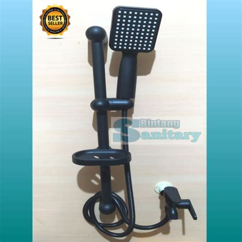 Jual Paket Tiang Shower Set Shower Tiang Hitam Hand Shower Kotak