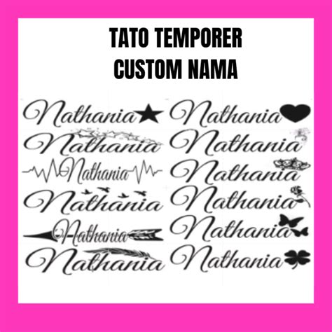 Tato Temporer Custom Nama Lazada Indonesia