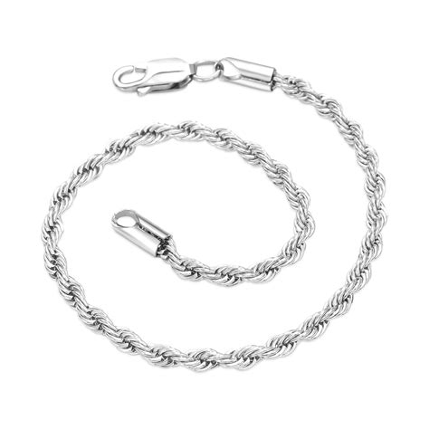 3mm Rope Solid 925 Sterling Silver Bracelet Helloice Jewelry