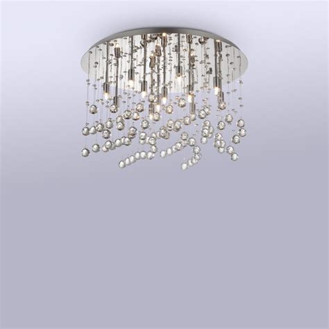 Plafoniera Ideal Lux Moonlight Metallo Cromo Cristallo Luci