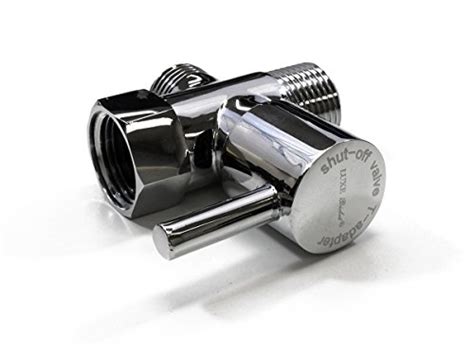 Luxe Metal T Adapter With Shut Off Valve Way Tee Connector Chrome