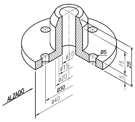 Dibujo T Cnico Arriba Dt Dt Pieza Xiv Secci N Al Cuarto Y Acotaci N