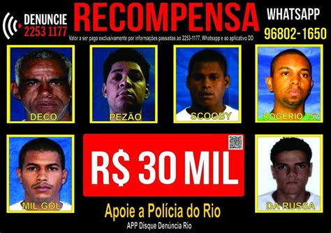 Portal Dos Procurados Oferece R 30 Mil Por Suspeitos De Chefiar Tráfico No Rio Rio De Janeiro