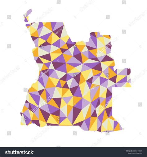 Angola Polygonal Map Background Low Poly Stock Vector Royalty Free