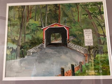 Lancaster Covered Bridge Painting By Bart Dunlap Fine Art America