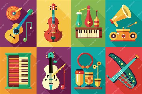 Premium Vector A Colorful Collage Of Different Images Of A Musical