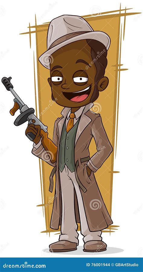 Cartoon Gangster With A Gun And Hat Stock Photo | CartoonDealer.com #42742530