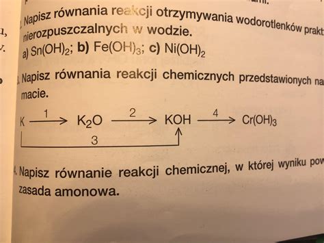 Napisz równania reakcji chemicznych przedstawionych na schemacie