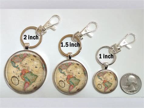 Globe Keychain Globe Key Chain Pendant T For World Etsy