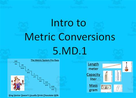 Introduction To Metric Conversions By Teach Simple