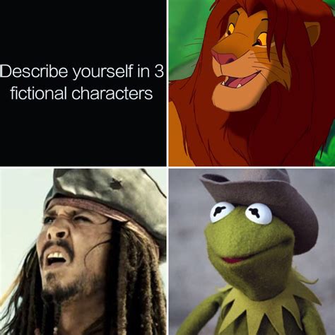 Describe Yourself In 3 Fictional Characters Know Your Meme