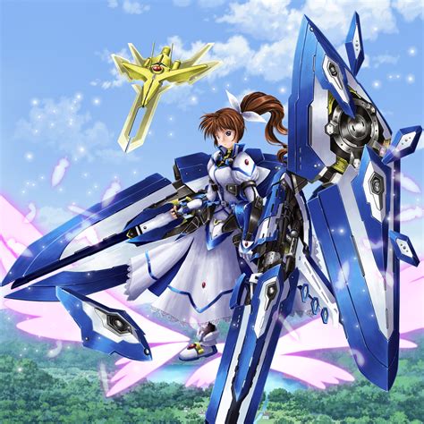 Takamachi Nanoha Raising Heart Strike Cannon And Fortress Lyrical Nanoha And 1 More Drawn