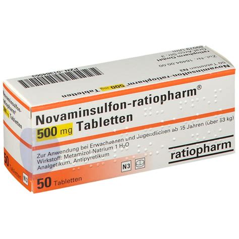 Novaminsulfon Ratiopharm 500 Mg 50 St Shop Apotheke