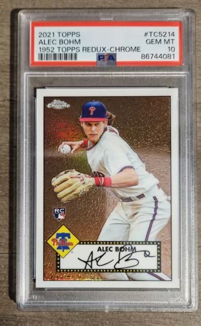 Alec Bohm Topps Rc Psa Gemmes Comme Neuf Recrue Phillies