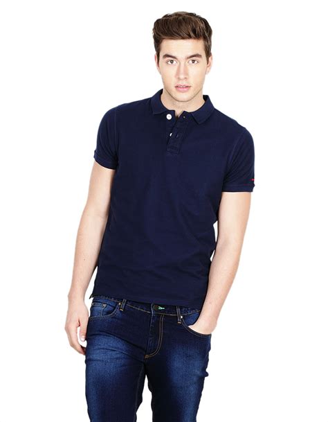 Buy Basics Casual Plain Navy 100 Cotton Muscle Tshirt Online ₹999