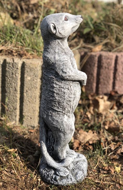 Steinfigur Erdmännchen stehend Gartenfigur Steinfiguren wetterfest