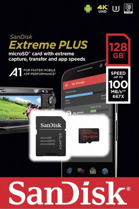 Sandisk Extreme Plus Microsdxc Gb U V A With Adapter Skroutz Gr