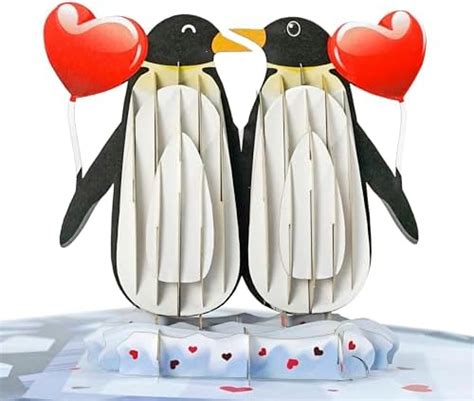 CUTPOPUP PenguinCouple Carte Pop Up De Saint Valentin Carte D