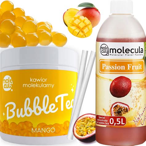 Bubble Tea Zestaw Kulki Mango Syrop Marakuja