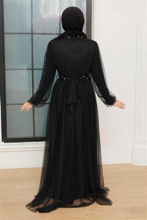 Black Hijab Evening Dress 22041s Neva