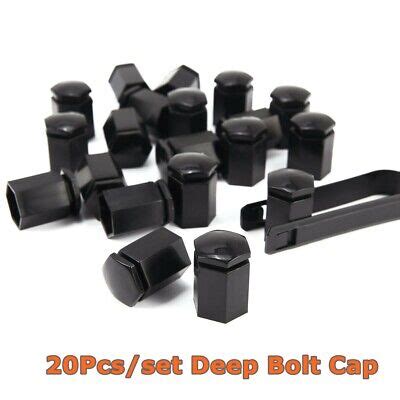 X Black Wheel Nut Covers Deep Bolt Cap Fit For Vauxhall Astra Corsa