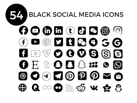 Black Social Media Icon Png