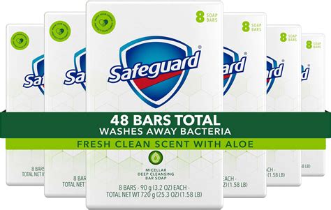 Safeguard Antibacterial Hand Bar Soap 4 Oz Bars 8 Ea