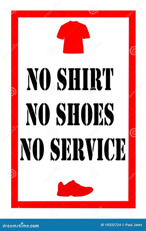 No Shirt No Shoes Sign Stock Images - Image: 19332724