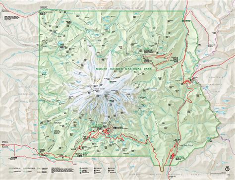 mount rainier national park map mount rainier national park wa mappery