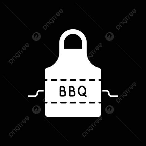 Bbq Apron Dark Mode Glyph Icon Cooking Chef Silhouette Vector Cooking